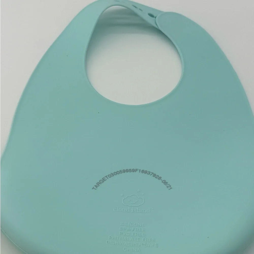 Rae Dunn Silicone Bib Set - Mint Blue & Cream